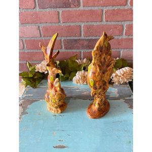 Set of vintage ceramic roosters